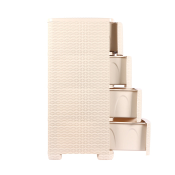 Комод пластм. "Плетенка" 4 ящика 875х555х445мм Сл.кость М4059 (ЗПИ "Альтернатива") *1