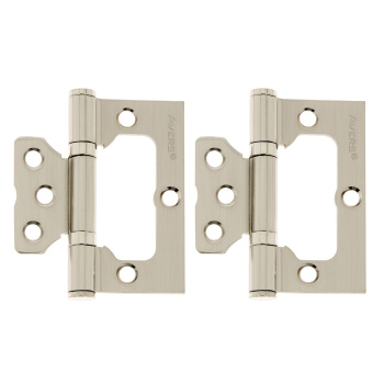 Петля без врезки 75*63*2,5мм НИКЕЛЬ матовый NIS (комплект 2шт.) AVERS *1/6/48