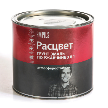 Грунт-эмаль 1.9 кг по ржавчине Расцвет, серая