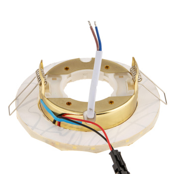 Светильник встраиваемый GX53 H4 LD5313 Ecola Glass Стек. Круг грань зол на бел.SG53RCECH *10/30