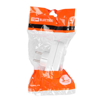 Разветвитель  2роз.  без заземления16А  "TDM" SQ1806-0025  *1/14/224