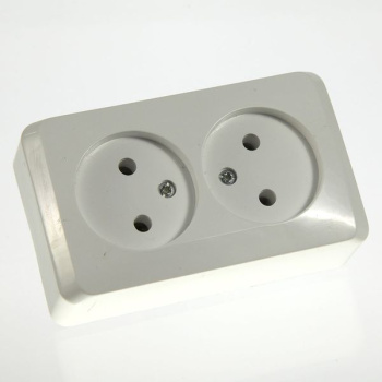 Розетка "Этюд" ОП 2-мест. белая РА16-005 *8/16/128