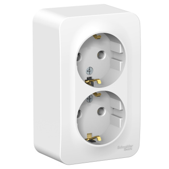 Розетка "BLANCA" ОП 2-мест. белая з/к (изол. пласт.) 16А 250В BLNRА010211 *8/48