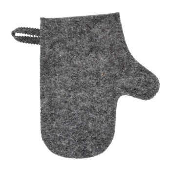 Рукавица банная "Hot Pot", серая, шерсть 70%, п/э 30% (41341) *1/20
