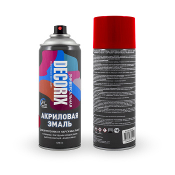 Эмаль-аэрозоль красный 520 мл DECORIX (A04) *1/12
