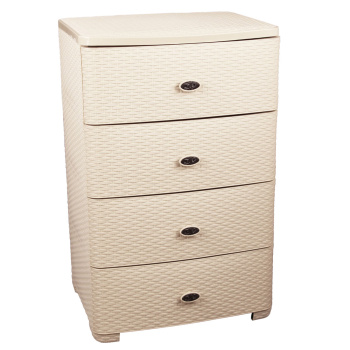 Комод пластм. "Плетенка" 4 ящика 875х555х445мм Сл.кость М4059 (ЗПИ "Альтернатива") *1