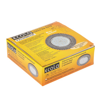 Светильник встраиваемый GX53 H4 5319 Ecola Glass Круг мозайка черный/хром FX53RMECB *10/30