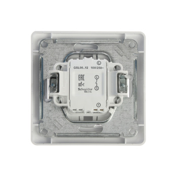 Выключатель "Glossa" СП 1кл. белый в сборе GSL000112 *15/90