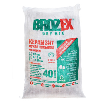 Керамзит 40 л BROZEX, фракция 5-10 мм, 0.04 м³