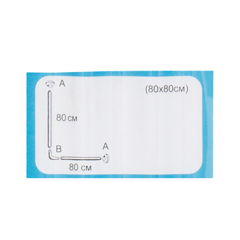 Карниз для ванной Delphinium, Г-образный, 80 см, хром Карниз для ванной Delphinium, Г-образный, 80 см, хром