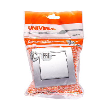Выключатель Бриллиант СП 1кл. серебро с подстветкой 10А IP20 UNIVersal 7949643